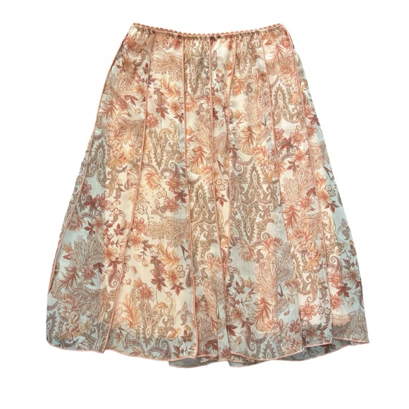 connected apparel Dresses & Skirts - Connected Apparel Pink Floral Midi Skirt